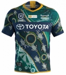 2021 Commemorative Edition Cowboy Blue & Green Thailand Rugby Shirt