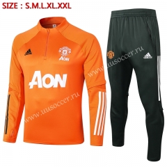 2020-2021 Manchester United Orange Thailand Soccer Tracksuit Uniform-815