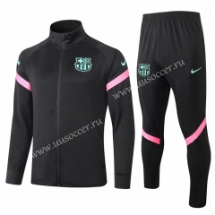 2020-2021 Barcelona Black Thailand Soccer Jacket Uniform-815