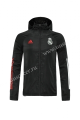 2020-2021 Real Madrid Black Wind Coat With Hat-LH