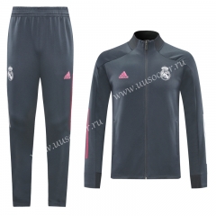 2020-2021 Real Madrid Gray Traning Thailand Soccer Jacket Uniform-LH