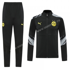 2020-2021 Borussia Dortmund Black Traning Soccer Jacket Uniform-LH