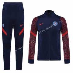 2020-2021 Paris SG Blue & Red Soccer Jacket Uniform-LH