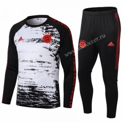 2020-2021 Bayern München Black & White Thailand Soccer Tracksuit Uniform-411