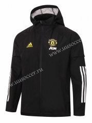2020-2021 Manchester United Black Wind Coat With Hat-815