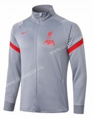 2020-2021 Liverpool Light Gray Soccer Jacket -815