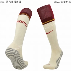 2020-2021 Roma Away White Soccer Socks