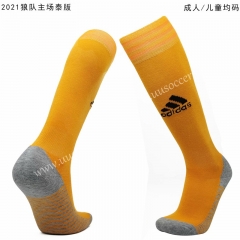 2020-2021 Wolverhampton Wanderers Home Yellow Thailand Soccer Socks