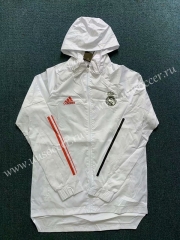 2 Version 2020-2021 Real Madrid White Wind Coat With Hat-WD