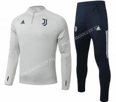 2020-2021 Juventus FC Light Gray Thailand Soccer Tracksuit Uniform-GDP