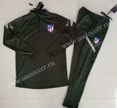 2020-2021 Atletico Madrid Gray & Green Thailand Soccer Tracksuit Uniform-GDP
