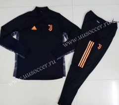 2020-2021 Juventus FC Black Thailand Soccer Tracksuit Uniform-GDP