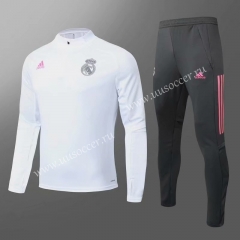 2020-2021 Real Madrid White Thailand Tracksuit Uniform-GDP