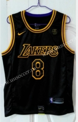 City Version Lakers Black #8 With Kobe logo Jersey