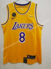 City Version Lakers Yellow #8 With Kobe logo Jersey