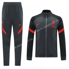 2020-2021 Livepoor Black & Gray Traning Soccer Jacket Uniform-LH