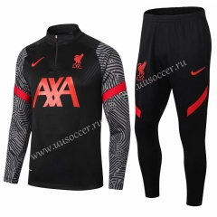 2020-2021 Liverpool Black Thailand Soccer Tracksuit Uniform-411