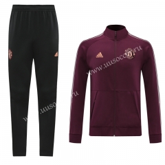 2020-2021 Manchester United Maroon Thailand Soccer Jacket Uniform-LH