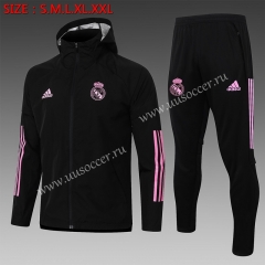 2020-2021 Real Madrid Black Wind Coat Uniform With Hat-815