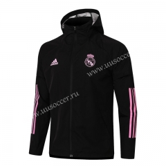 2020-2021 Real Madrid Black Wind Coat With Hat-815