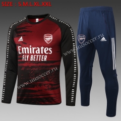 2020-2021 Arsenal Black & Red Thailand Soccer Tracksuit Uniform-815