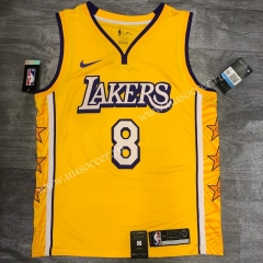 Retro Version Lakers NBA Yellow #8  Jersey-311