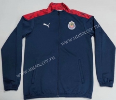 2020-2021 Guadalajara Royal Blue With Red Collar Thailand Soccer Jacket-912