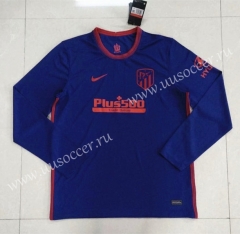 2020-2021 Atlético Madrid Away Blue LS Thailand Soccer Jersey AAA-422