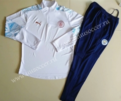 2020-2021 Manchester City White Thailand Soccer Tracksuit Uniform-GDP