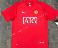 07-08 Retro Version Manchester United Home Red Thailand Soccer Jersey AAA-510