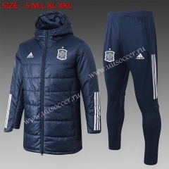 2020-2021 Spain Royal Blue Cotton Uniform With Hat-815