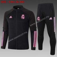 2020-2021 Real Madrid Black Soccer Jacket Uniform-815