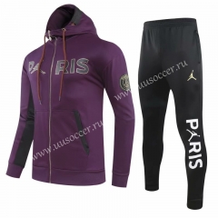 2020-2021 Jordan Paris SG Purple Soccer Jacket Uniform With Hat-GDP