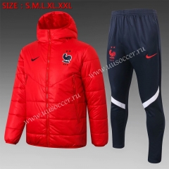 2020-2021 France Red Thailand Coat Uniform With Hat-815