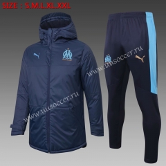 2020-2021 Olympique Marseille Royal Blue Thailand Soccer Coat Uniform With Hat-815