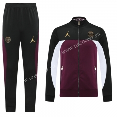 2020-2021 Jordan Paris SG Maroon Traning Soccer Jacket Uniform-LH