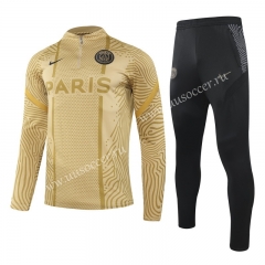 2020-2021 Paris SG Golden & Yellow Thailand Soccer Tracksuit Uniform-GDP
