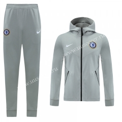 2020-2021 Chelsea Gray Thailand Soccer Jacket Uniform With Hat-LH