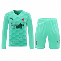 2020-2021 AC Milan Goalkeeper Light Green LS Thailand Soccer Uniform-418