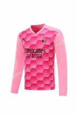 2020-2021 AC Milan Goalkeeper Pink LS Thailand Soccer Jersey AAA-418