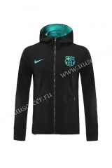 2020-2021 Jordan Barcelona Black With Green logo Soccer Jacket With Hat-LH