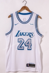 2020-2021 City Version Lakers NBA White #24 Jersey