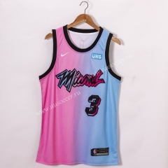 2020-2021 City Version NBA Miami Heat Pink & Blue #3 Jersey