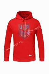 2020-2021 USA Red Thailand Soccer Tracksuit With Hat