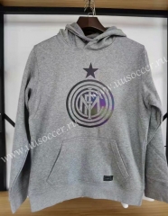 2020-2021 Inter Milan Gray Thailand Soccer Tracksuit Top With Hat