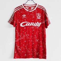 1989-91 Retro Version Liverpool Home Red Thailand Soccer Jersey AAA-C1046
