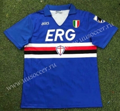 91-92 Retro Version UC Sampdoria Home Blue Thailand Soccer Jersey AAA-503