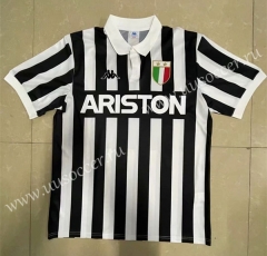 82-83 Retro Version Juventus Home Black &White Thailand Soccer Jersey AAA-818
