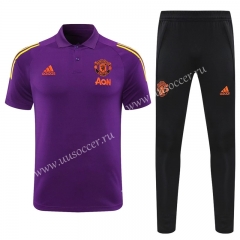 2020-2021 Manchester United Purple Thailand Polo Uniform-418