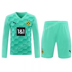 2020-2021 Borussia Dortmund Goalkeeper Green LS Thailand Soccer Uniform-418